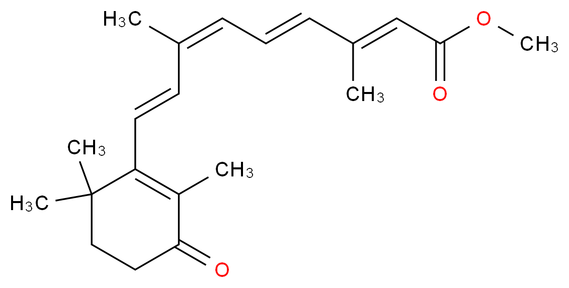 methyl (2E,4E,6Z,8E)-3,7-dimethyl-9-(2,6,6-trimethyl-3-oxocyclohex-1-en-1-yl)nona-2,4,6,8-tetraenoate_分子结构_CAS_163955-59-7