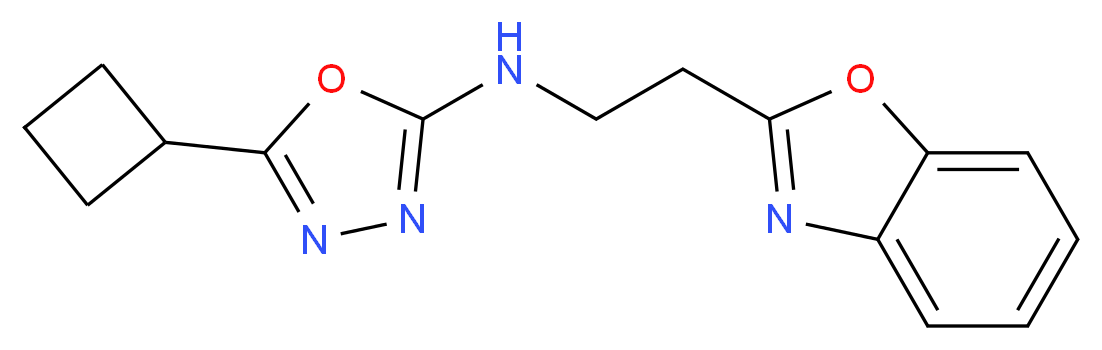 N-[2-(1,3-benzoxazol-2-yl)ethyl]-5-cyclobutyl-1,3,4-oxadiazol-2-amine_分子结构_CAS_)