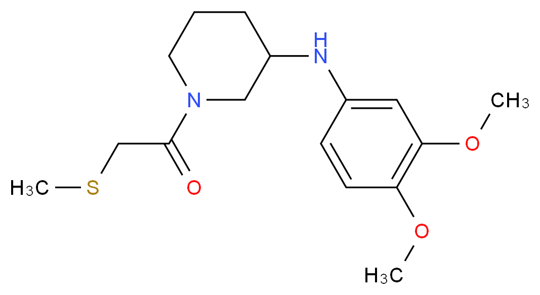 N-(3,4-dimethoxyphenyl)-1-[(methylthio)acetyl]-3-piperidinamine_分子结构_CAS_)