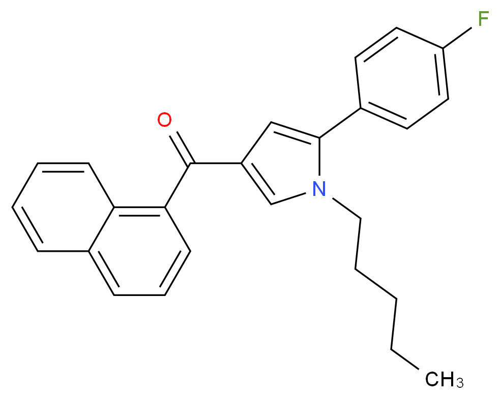 (5-(4-Fluorophenyl)-1-pentyl-1H-pyrrol-3-yl)(naphthalen-1-yl)methanone_分子结构_CAS_914458-39-2)