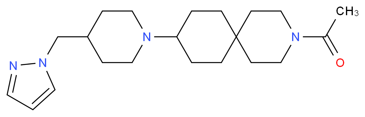 3-acetyl-9-[4-(1H-pyrazol-1-ylmethyl)piperidin-1-yl]-3-azaspiro[5.5]undecane_分子结构_CAS_)