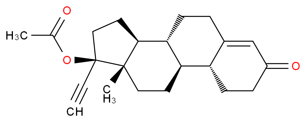 (1S,2R,10R,11S,14R,15S)-14-ethynyl-15-methyl-5-oxotetracyclo[8.7.0.0^{2,7}.0^{11,15}]heptadec-6-en-14-yl acetate_分子结构_CAS_51-98-9