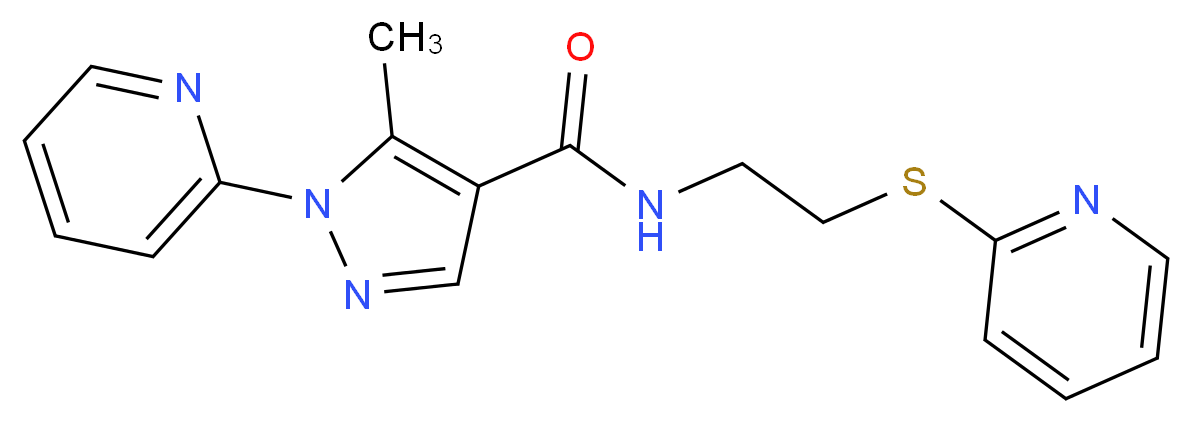 5-methyl-1-pyridin-2-yl-N-[2-(pyridin-2-ylthio)ethyl]-1H-pyrazole-4-carboxamide_分子结构_CAS_)
