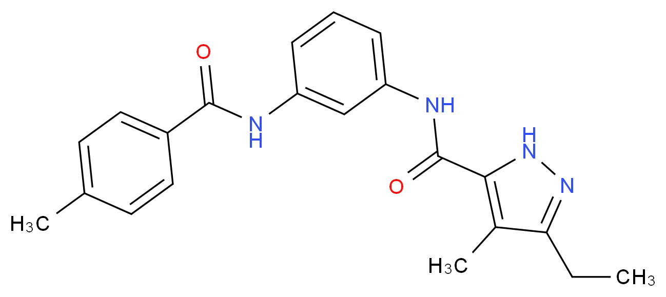 3-ethyl-4-methyl-N-{3-[(4-methylbenzoyl)amino]phenyl}-1H-pyrazole-5-carboxamide_分子结构_CAS_)
