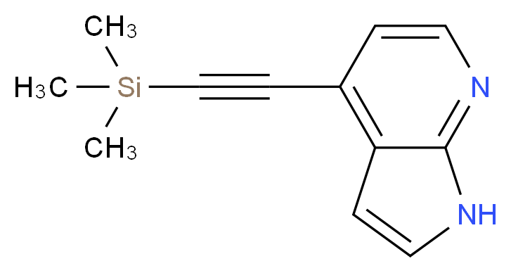 4-((Trimethylsilyl)ethynyl)-1H-pyrrolo[2,3-b]pyridine_分子结构_CAS_)