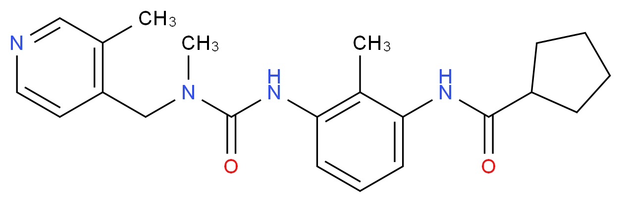 N-{2-methyl-3-[({methyl[(3-methylpyridin-4-yl)methyl]amino}carbonyl)amino]phenyl}cyclopentanecarboxamide_分子结构_CAS_)