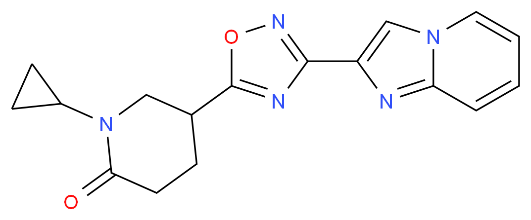 1-cyclopropyl-5-(3-imidazo[1,2-a]pyridin-2-yl-1,2,4-oxadiazol-5-yl)-2-piperidinone_分子结构_CAS_)