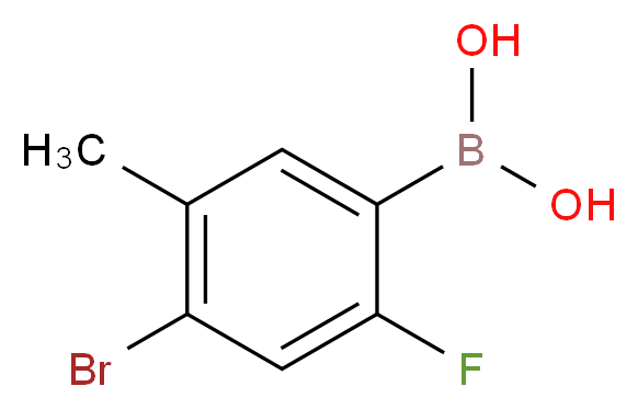 (4-Bromo-2-fluoro-5-methylphenyl)boronic acid_分子结构_CAS_677777-57-0)