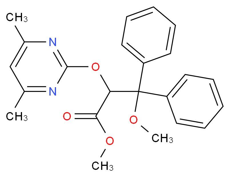 methyl 2-[(4,6-dimethylpyrimidin-2-yl)oxy]-3-methoxy-3,3-diphenylpropanoate_分子结构_CAS_1240470-84-1