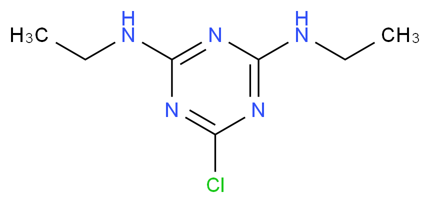 6-chloro-2-N,4-N-diethyl-1,3,5-triazine-2,4-diamine_分子结构_CAS_122-34-9