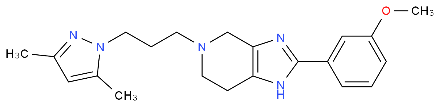5-[3-(3,5-dimethyl-1H-pyrazol-1-yl)propyl]-2-(3-methoxyphenyl)-4,5,6,7-tetrahydro-1H-imidazo[4,5-c]pyridine_分子结构_CAS_)
