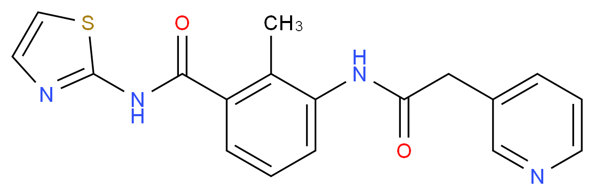 2-methyl-3-[(pyridin-3-ylacetyl)amino]-N-1,3-thiazol-2-ylbenzamide_分子结构_CAS_)