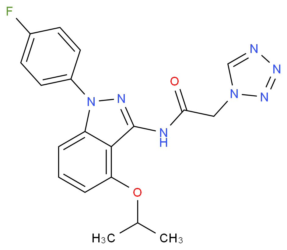 N-[1-(4-fluorophenyl)-4-isopropoxy-1H-indazol-3-yl]-2-(1H-tetrazol-1-yl)acetamide_分子结构_CAS_)