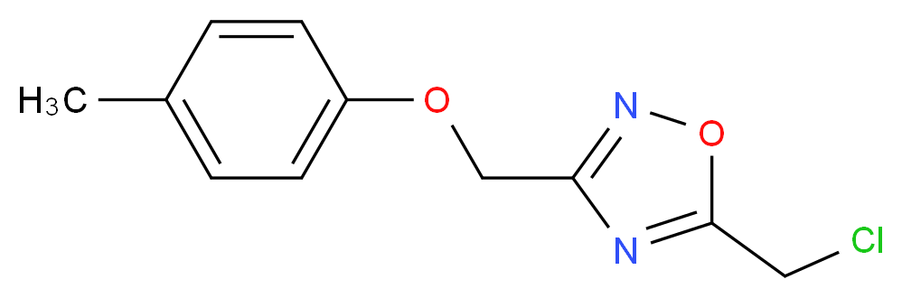 5-(chloromethyl)-3-[(4-methylphenoxy)methyl]-1,2,4-oxadiazole_分子结构_CAS_850375-37-0)