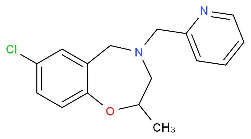 7-chloro-2-methyl-4-(2-pyridinylmethyl)-2,3,4,5-tetrahydro-1,4-benzoxazepine_分子结构_CAS_)