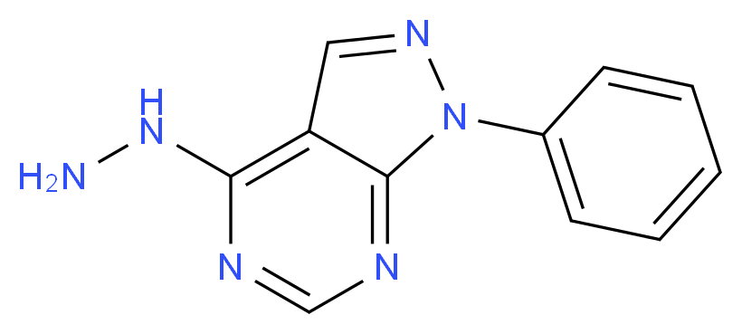 (1-Phenyl-1H-pyrazolo[3,4-d]pyrimidin-4-yl)-hydrazine_分子结构_CAS_68380-54-1)