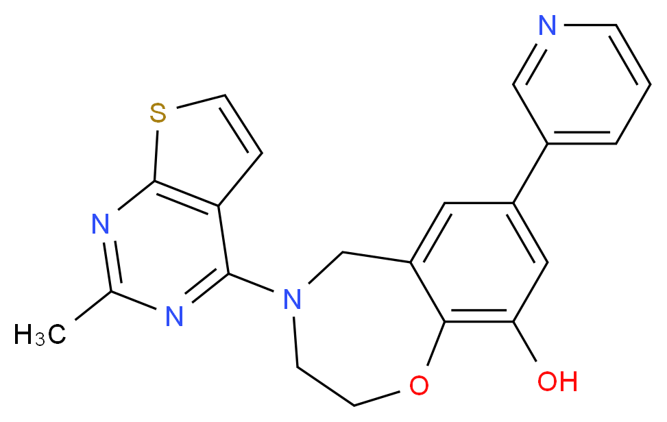 4-(2-methylthieno[2,3-d]pyrimidin-4-yl)-7-pyridin-3-yl-2,3,4,5-tetrahydro-1,4-benzoxazepin-9-ol_分子结构_CAS_)