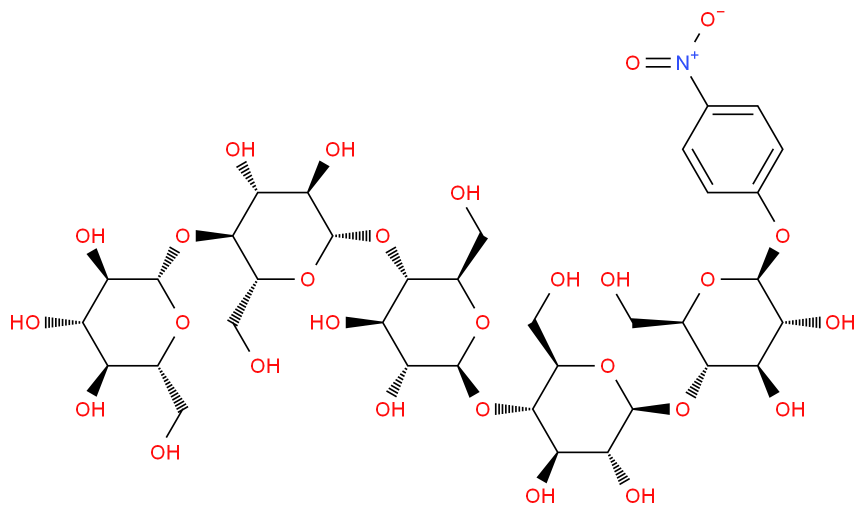 p-Nitrophenyl β-D-Cellopentaoside_分子结构_CAS_129411-63-8)