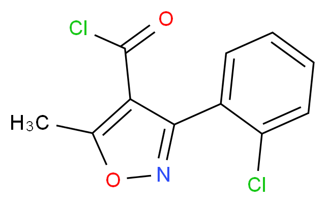 3-(2-chlorophenyl)-5-methyl-1,2-oxazole-4-carbonyl chloride_分子结构_CAS_25629-50-9