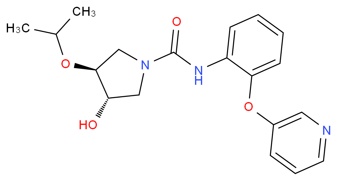 (3S*,4S*)-3-hydroxy-4-isopropoxy-N-[2-(pyridin-3-yloxy)phenyl]pyrrolidine-1-carboxamide_分子结构_CAS_)