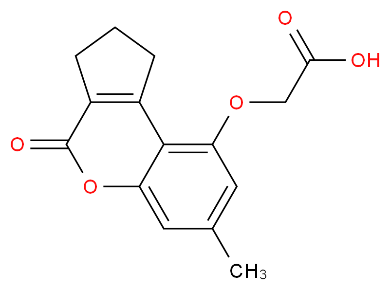 2-({7-methyl-4-oxo-1H,2H,3H,4H-cyclopenta[c]chromen-9-yl}oxy)acetic acid_分子结构_CAS_307549-54-8