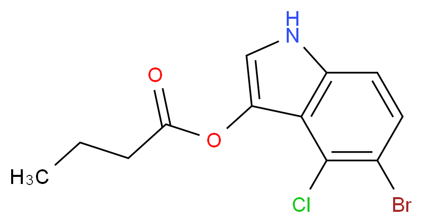 5-bromo-4-chloro-1H-indol-3-yl butanoate_分子结构_CAS_129541-43-1