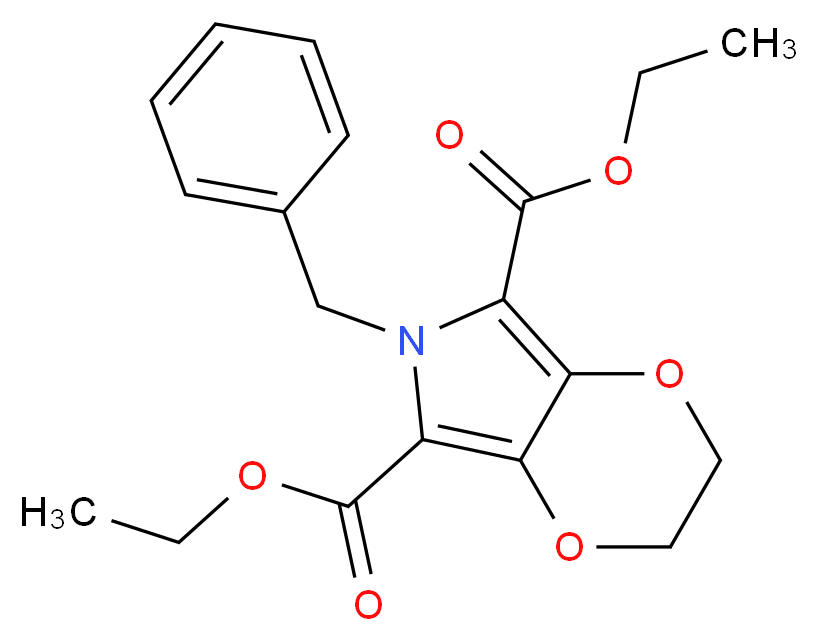 5,7-diethyl 6-benzyl-2H,3H,6H-[1,4]dioxino[2,3-c]pyrrole-5,7-dicarboxylate_分子结构_CAS_557795-97-8