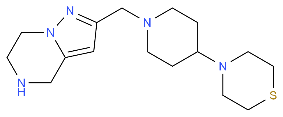 2-{[4-(4-thiomorpholinyl)-1-piperidinyl]methyl}-4,5,6,7-tetrahydropyrazolo[1,5-a]pyrazine_分子结构_CAS_)
