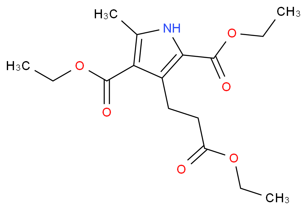 Diethyl 3-[2-(ethoxycarbonyl)ethyl]-5-methylpyrrole-2,4-dicarboxylate 98%_分子结构_CAS_)