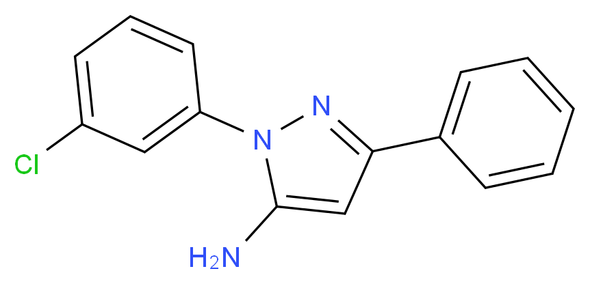 1-(3-chlorophenyl)-3-phenyl-1H-pyrazol-5-amine_分子结构_CAS_618098-26-3