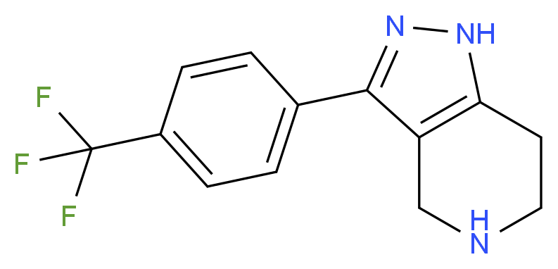 3-[4-(trifluoromethyl)phenyl]-1H,4H,5H,6H,7H-pyrazolo[4,3-c]pyridine_分子结构_CAS_879072-54-5