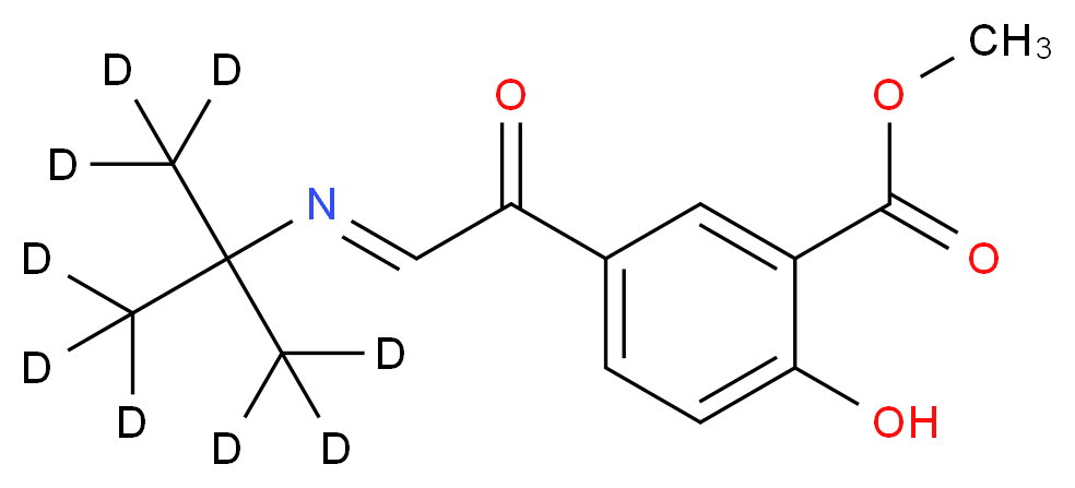 methyl 2-hydroxy-5-(2-{[2-(<sup>2</sup>H<sub>3</sub>)methyl(<sup>2</sup>H<sub>6</sub>)propan-2-yl]imino}acetyl)benzoate_分子结构_CAS_1185239-25-1