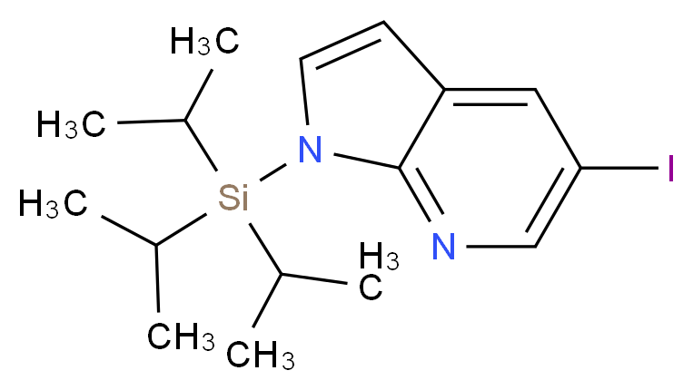 5-Iodo-1-triisopropylsilanyl-1H-pyrrolo-[2,3-b]pyridine_分子结构_CAS_913983-21-8)