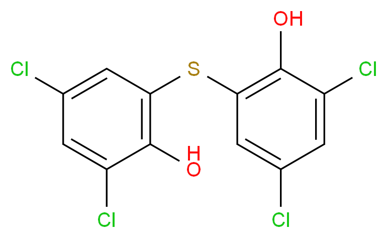 2,4-dichloro-6-[(3,5-dichloro-2-hydroxyphenyl)sulfanyl]phenol_分子结构_CAS_97-18-7
