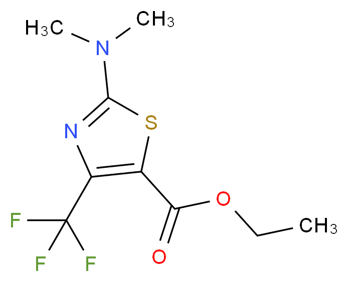 ethyl 2-(dimethylamino)-4-(trifluoromethyl)-1,3-thiazole-5-carboxylate_分子结构_CAS_135026-10-7