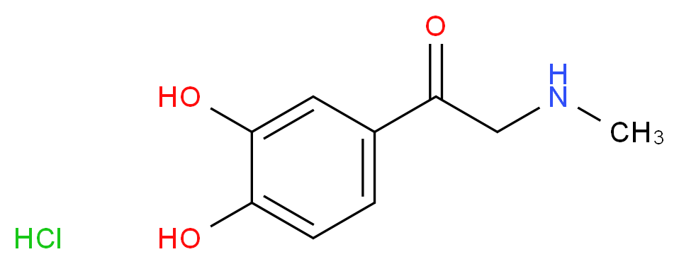 3′,4′-二羟基-2-(甲基氨基)苯乙酮 盐酸盐_分子结构_CAS_62-13-5)