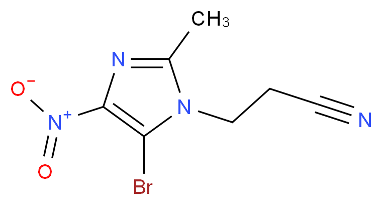 3-(5-bromo-2-methyl-4-nitro-1H-imidazol-1-yl)propanenitrile_分子结构_CAS_139975-78-3