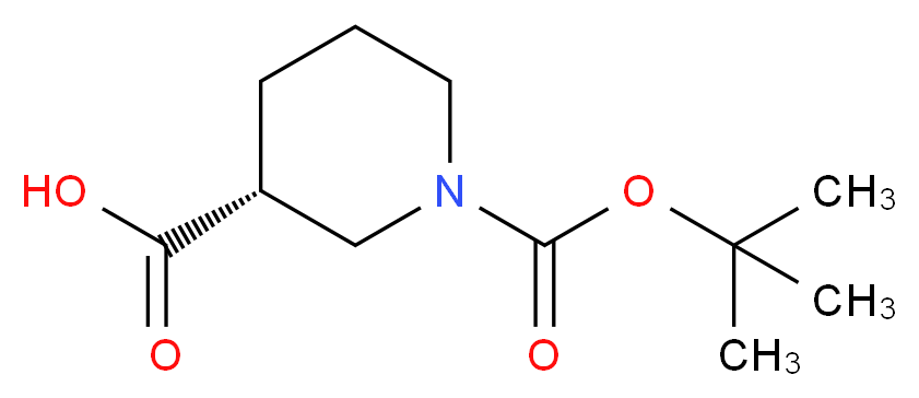 (3R)-1-[(tert-butoxy)carbonyl]piperidine-3-carboxylic acid_分子结构_CAS_163438-09-3