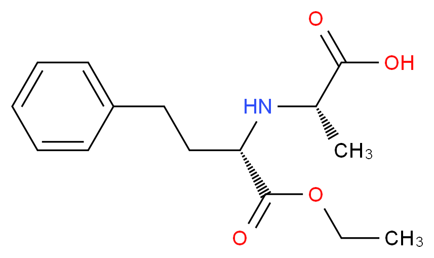 (+)-N-[1-(S)-Ethoxycarbonxyl-3-phenylpropyl]-L-alanine_分子结构_CAS_82717-96-2)