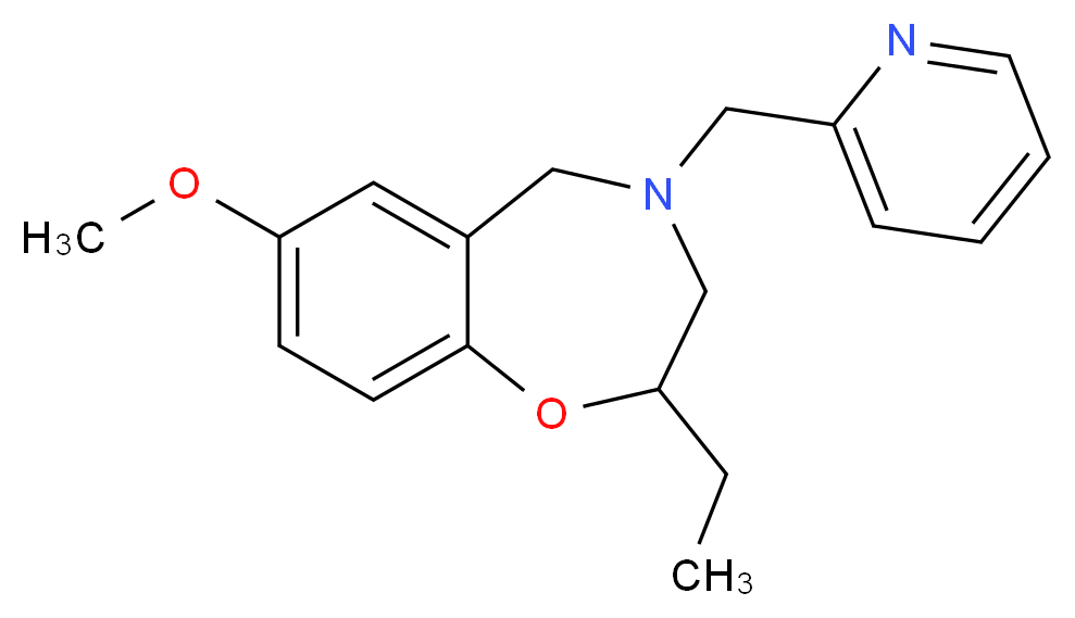 2-ethyl-7-methoxy-4-(2-pyridinylmethyl)-2,3,4,5-tetrahydro-1,4-benzoxazepine_分子结构_CAS_)