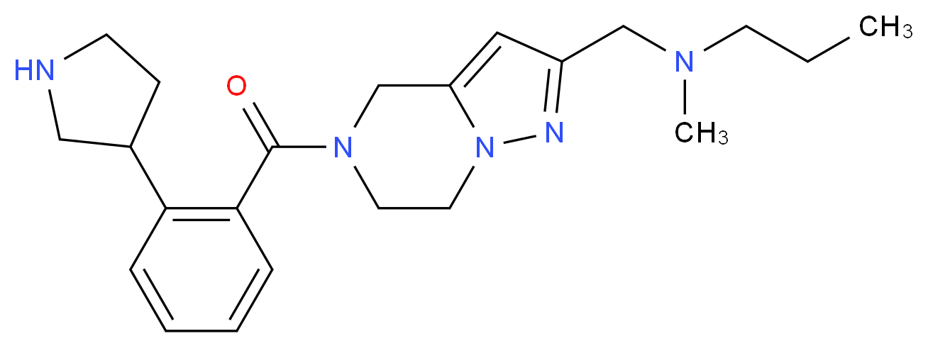 N-methyl-N-({5-[2-(3-pyrrolidinyl)benzoyl]-4,5,6,7-tetrahydropyrazolo[1,5-a]pyrazin-2-yl}methyl)-1-propanamine_分子结构_CAS_)