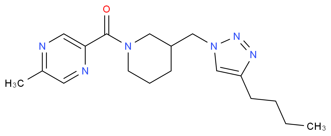2-({3-[(4-butyl-1H-1,2,3-triazol-1-yl)methyl]piperidin-1-yl}carbonyl)-5-methylpyrazine_分子结构_CAS_)
