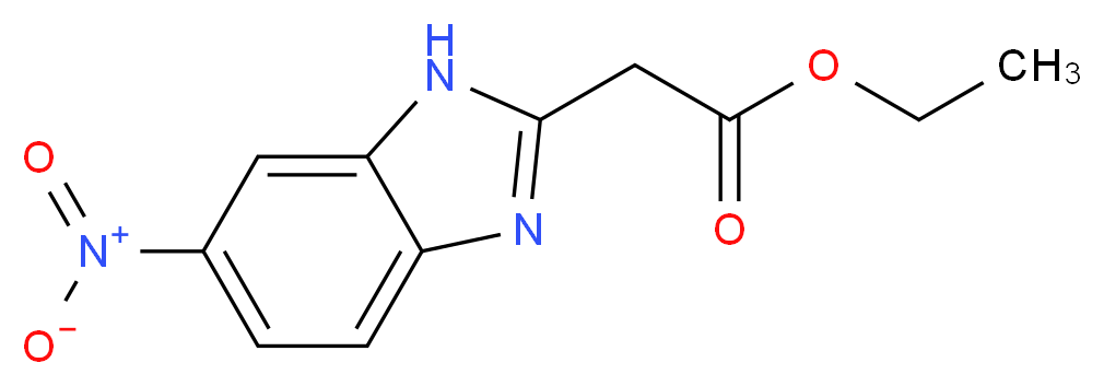 ethyl 2-(6-nitro-1H-1,3-benzodiazol-2-yl)acetate_分子结构_CAS_157688-27-2