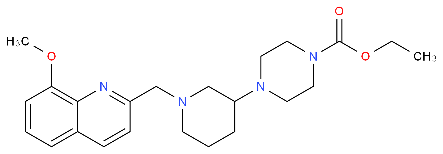 ethyl 4-{1-[(8-methoxy-2-quinolinyl)methyl]-3-piperidinyl}-1-piperazinecarboxylate_分子结构_CAS_)