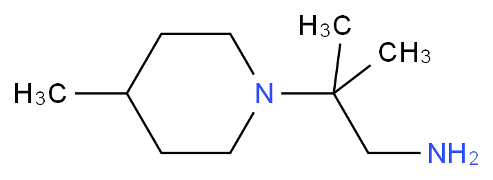 2-Methyl-2-(4-methyl-1-piperidinyl)-1-propanamine_分子结构_CAS_933724-18-6)