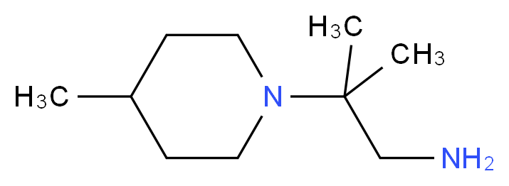 2-methyl-2-(4-methyl-1-piperidinyl)-1-propanamine_分子结构_CAS_933724-18-6)