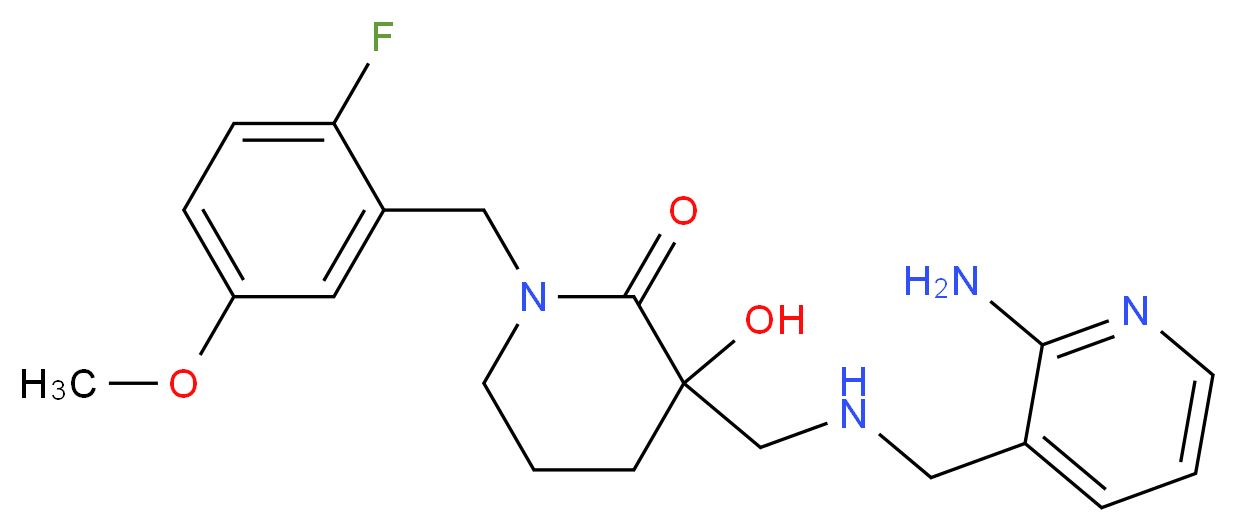3-({[(2-aminopyridin-3-yl)methyl]amino}methyl)-1-(2-fluoro-5-methoxybenzyl)-3-hydroxypiperidin-2-one_分子结构_CAS_)