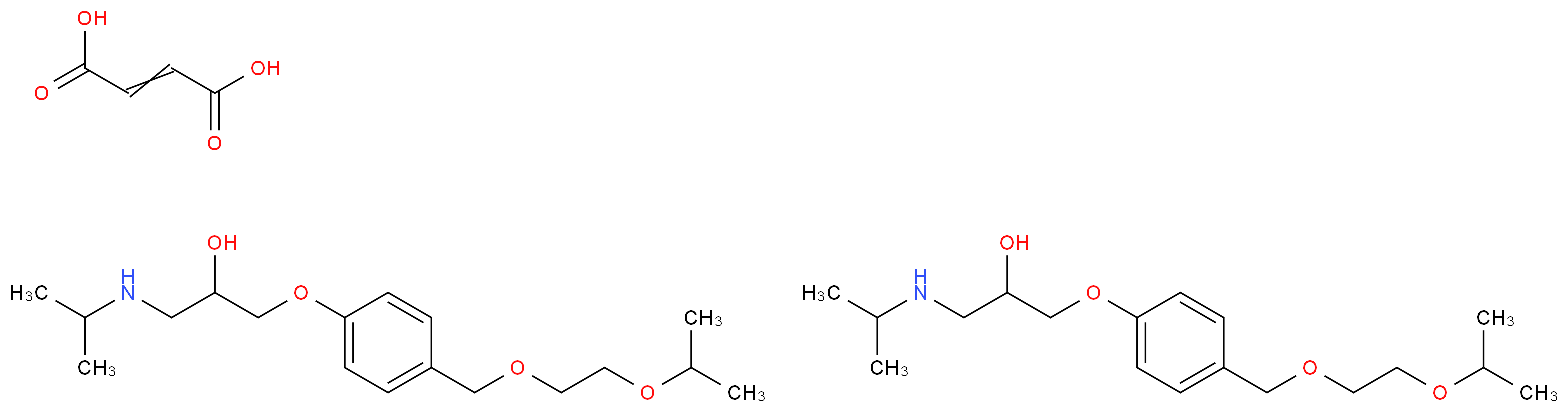 bis([2-hydroxy-3-(4-{[2-(propan-2-yloxy)ethoxy]methyl}phenoxy)propyl](propan-2-yl)amine); but-2-enedioic acid_分子结构_CAS_104344-23-2