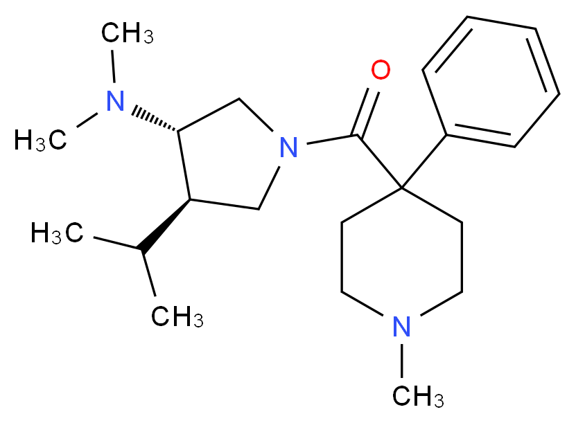 (3S*,4R*)-4-isopropyl-N,N-dimethyl-1-[(1-methyl-4-phenyl-4-piperidinyl)carbonyl]-3-pyrrolidinamine_分子结构_CAS_)