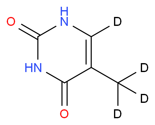 5-(<sup>2</sup>H<sub>3</sub>)methyl-1,2,3,4-tetrahydro(6-<sup>2</sup>H)pyrimidine-2,4-dione_分子结构_CAS_156054-85-2